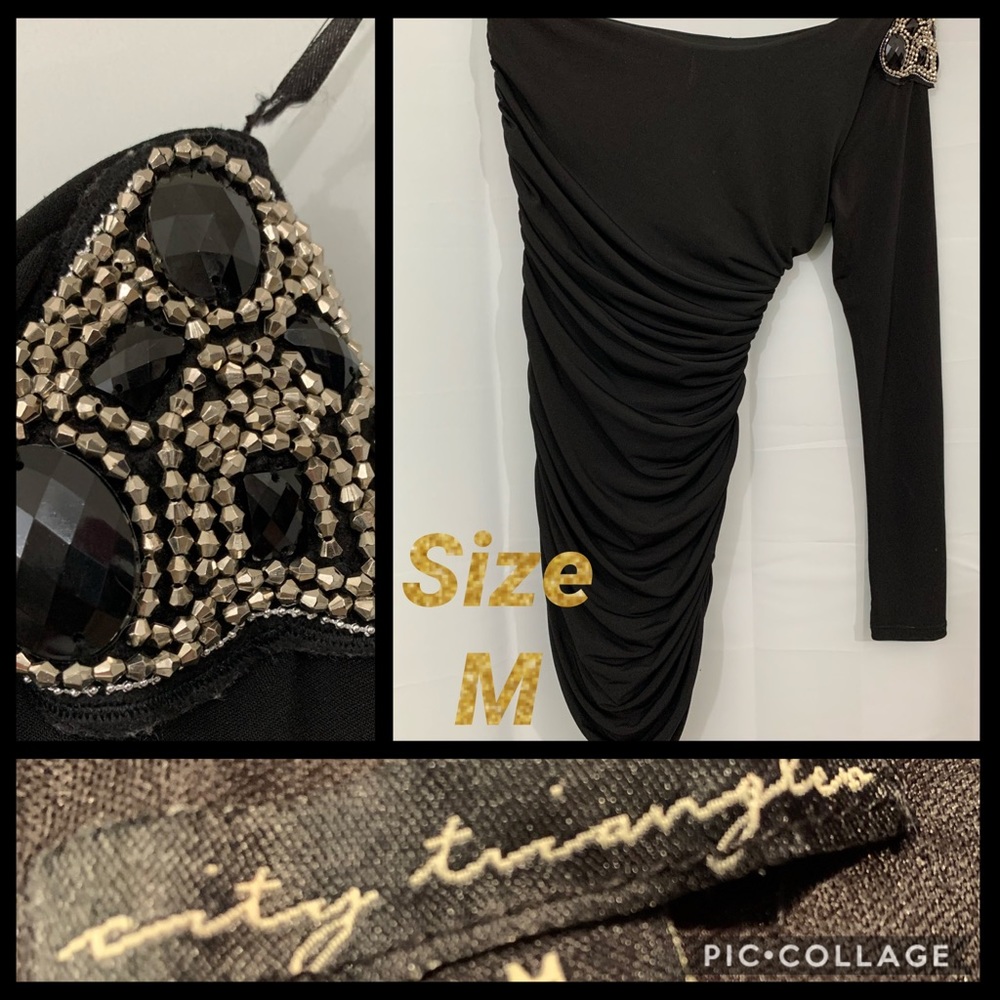 City triangle black one shoulder dress